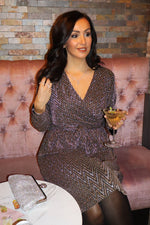 Silver & Gold Zig Zag Shimmer Dress Sadie